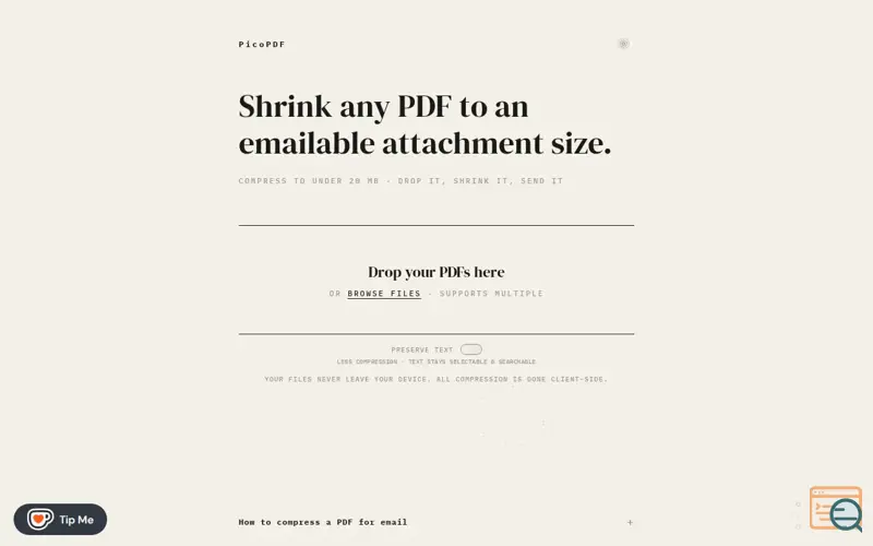 Screenshot of PicoPDF