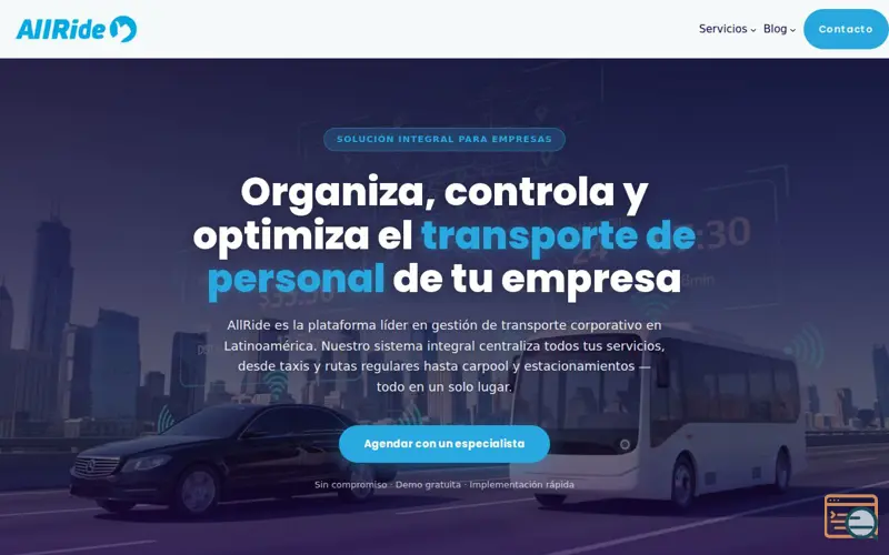 Screenshot of La super App de transporte corporativo