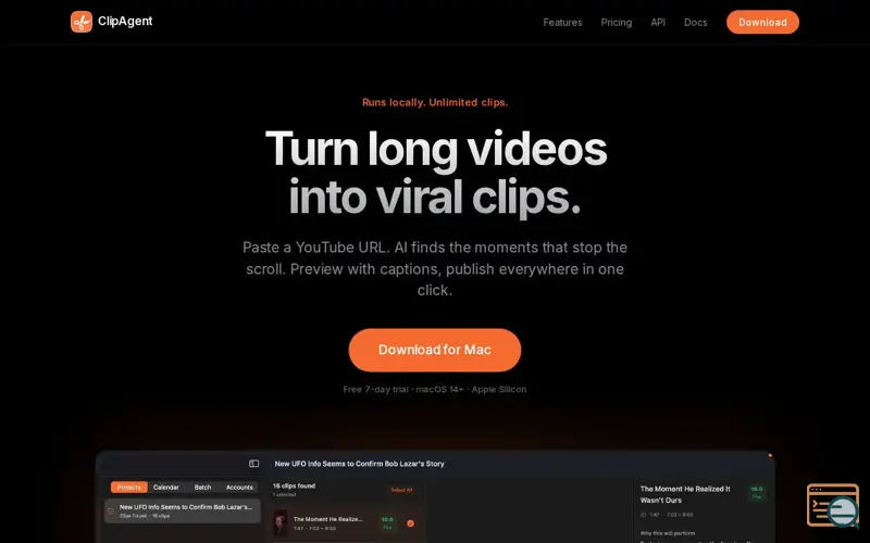 Screenshot of ClipAgent