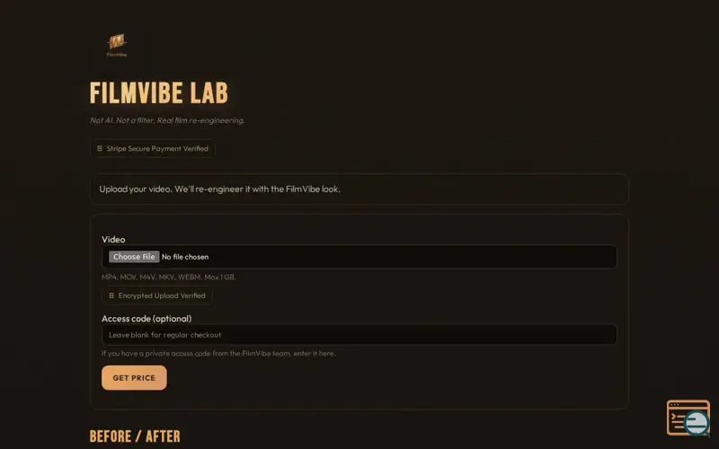 Screenshot of FilmVibe