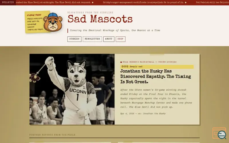 Screenshot of Sad Mascots