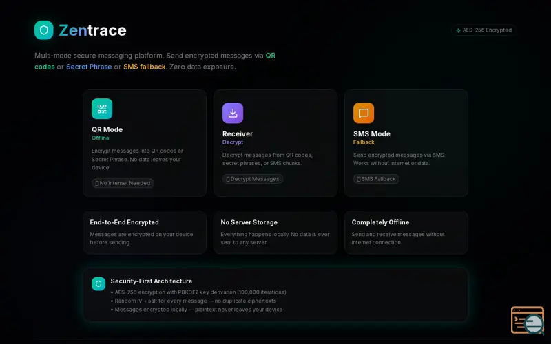 Screenshot of Zentrace