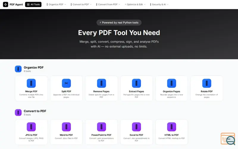 Screenshot of PDF Agent