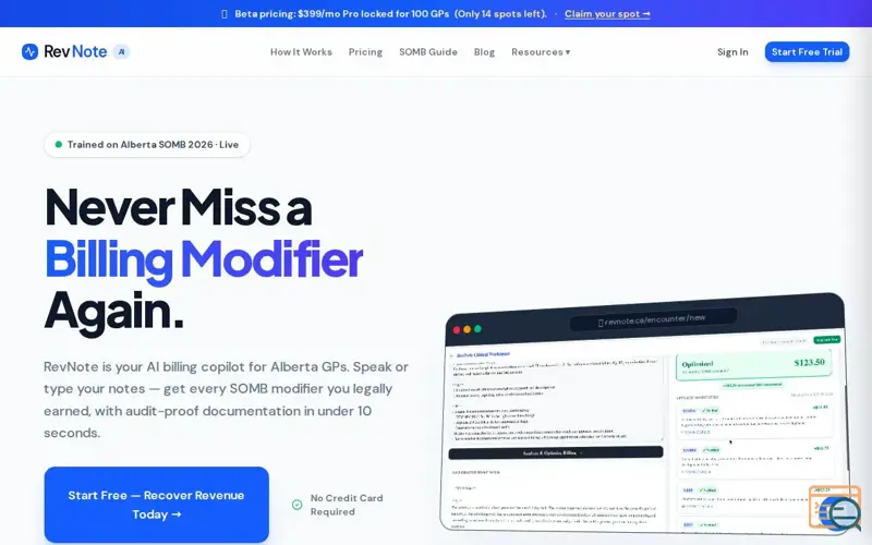 Screenshot of RevNote AI