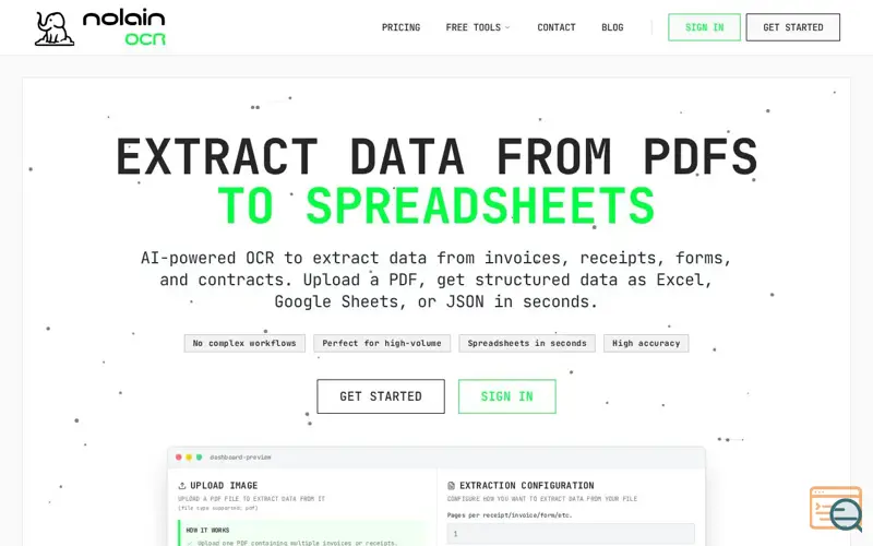 Screenshot of nolainocr