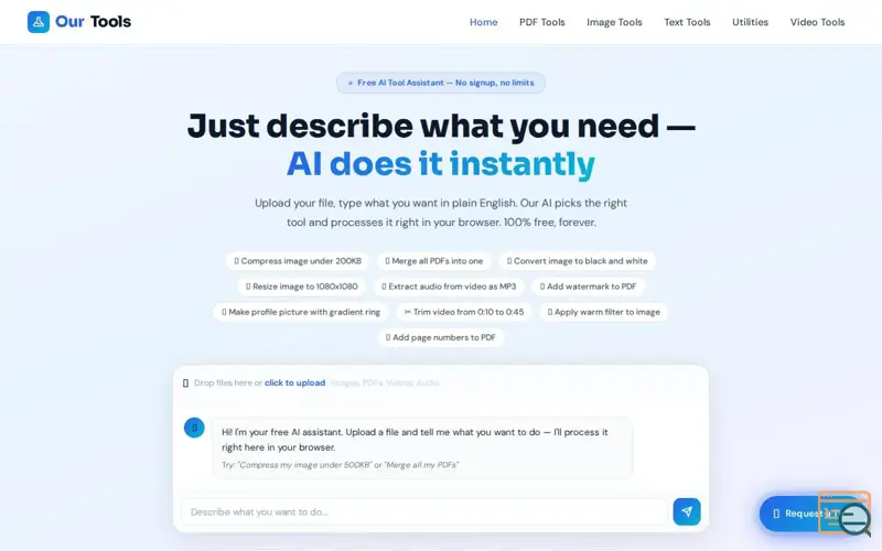 Screenshot of OurTools