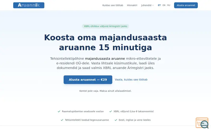 Screenshot of Aruannik