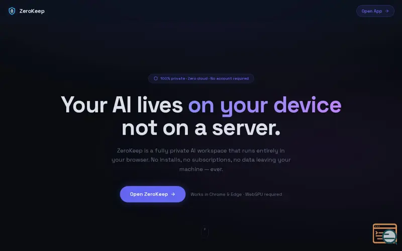 Screenshot of ZeroKeep