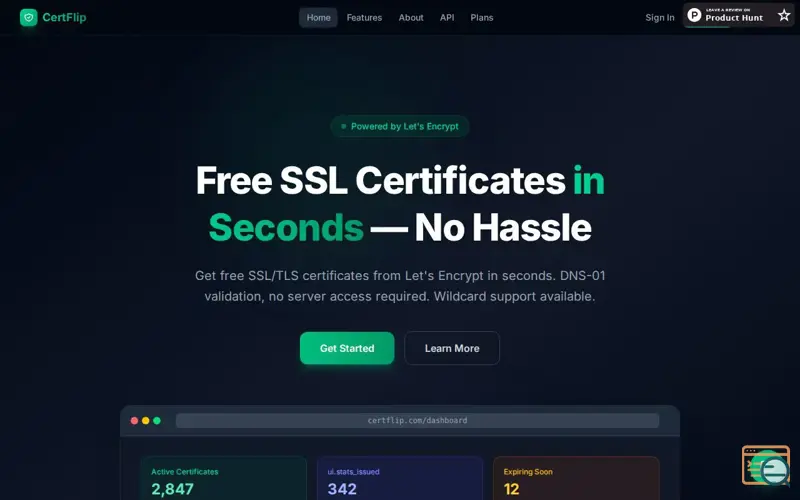Screenshot of CertFlip