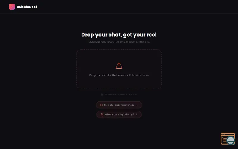 Screenshot of BubbleReel