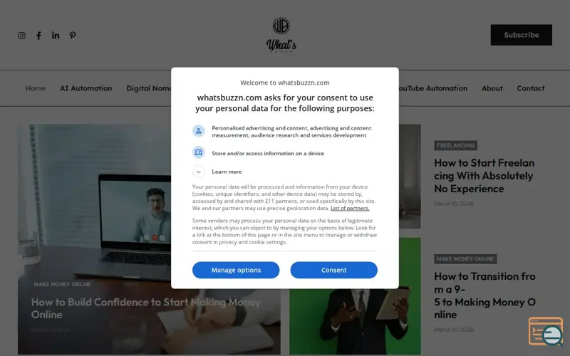 Screenshot of whatsbuzzn.com