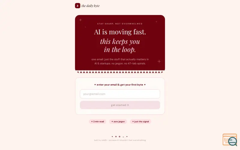 Screenshot of the daily byte ✦