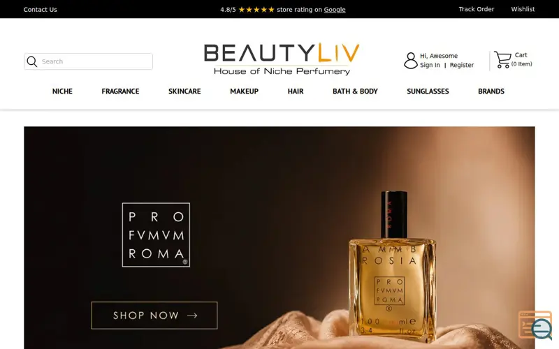 Screenshot of BeautyLIV.com