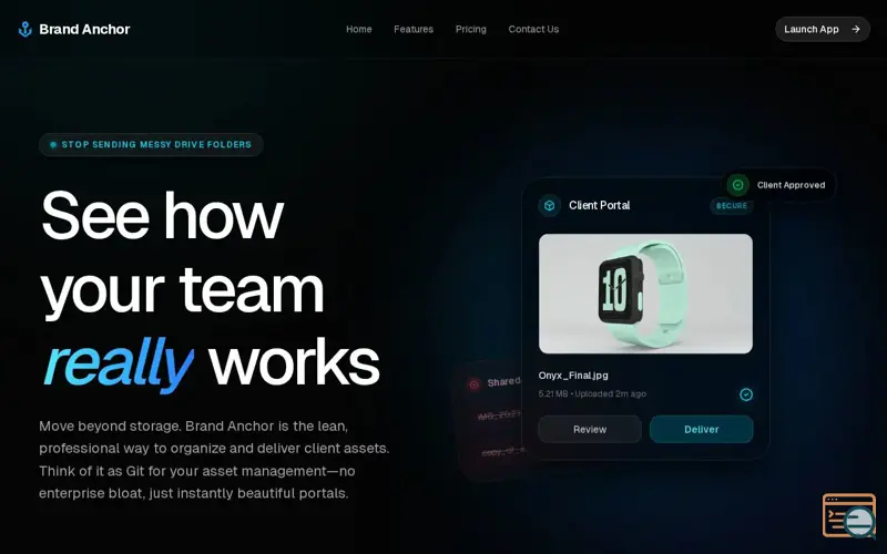 Screenshot of Brand Anchor