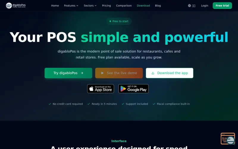 Screenshot of digabloPos